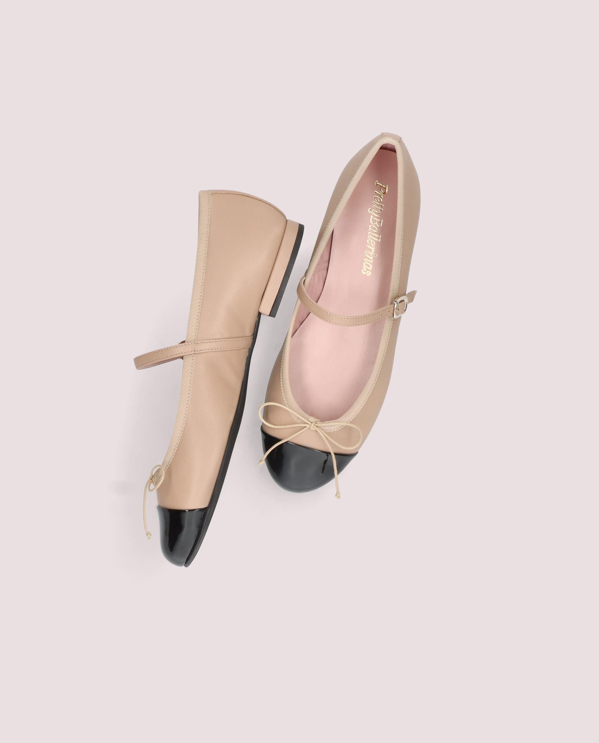 Irma Beige Leather Ballet Flats