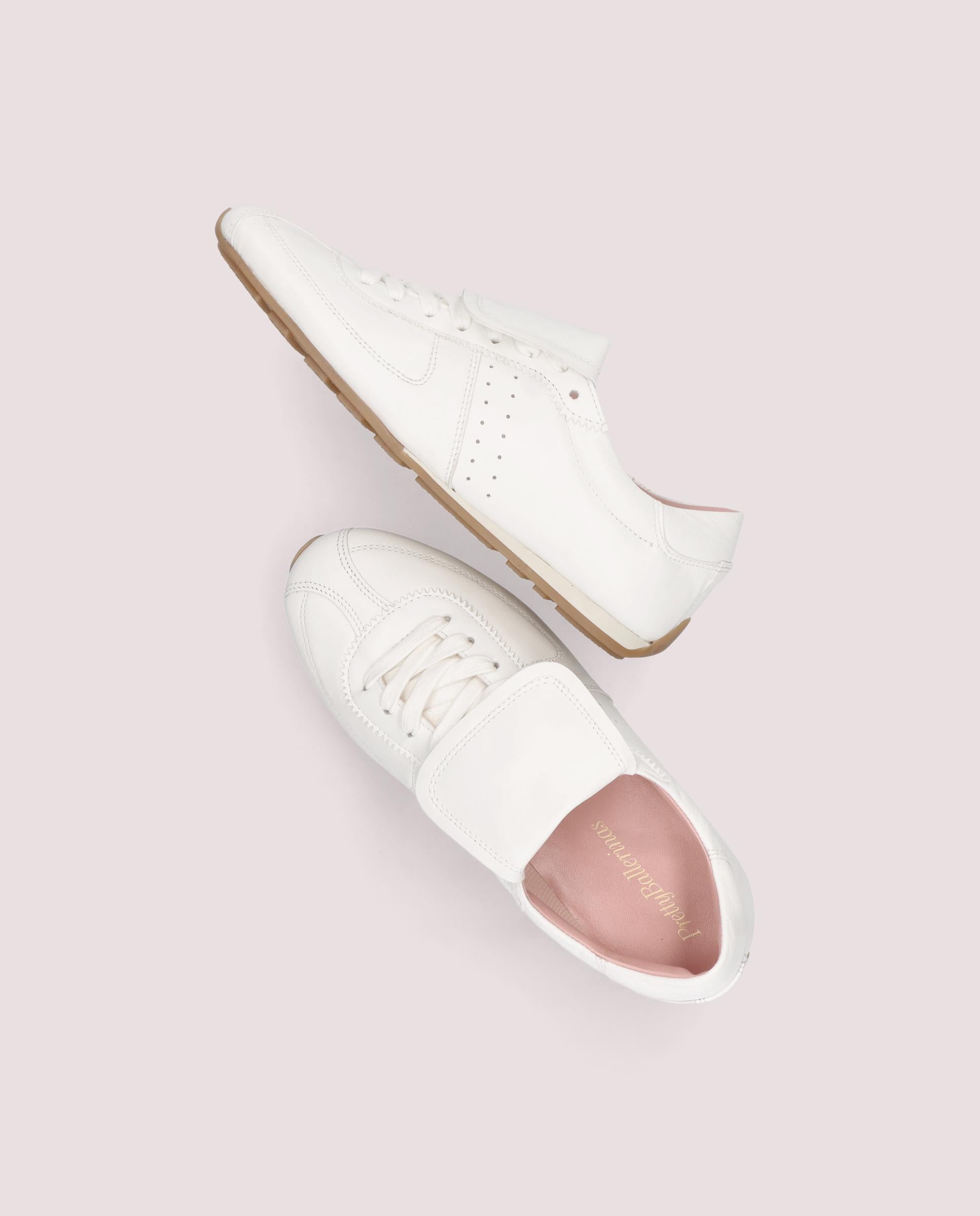 Eliana White Leather Sports Shoes