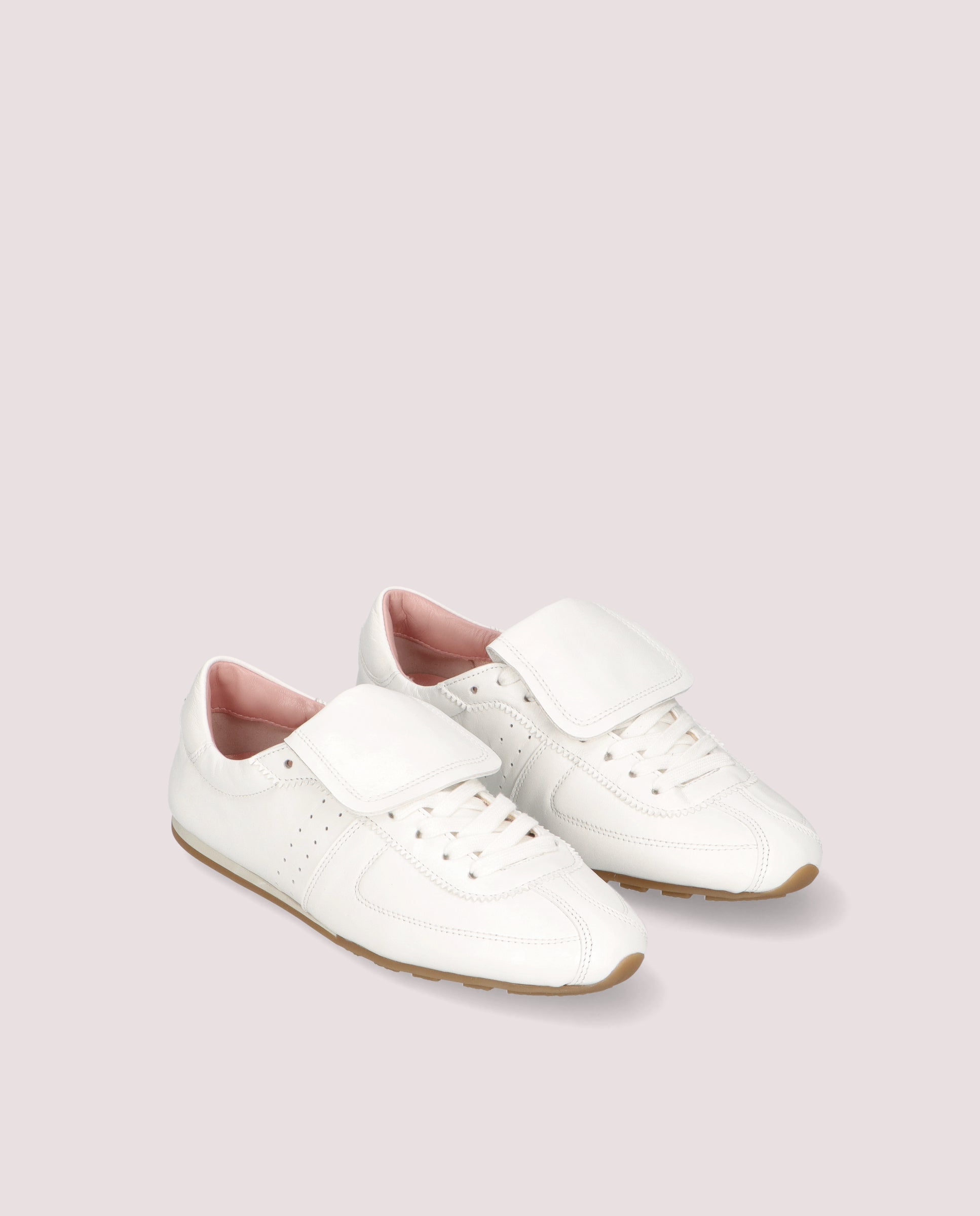 Eliana White Leather Sports Shoes