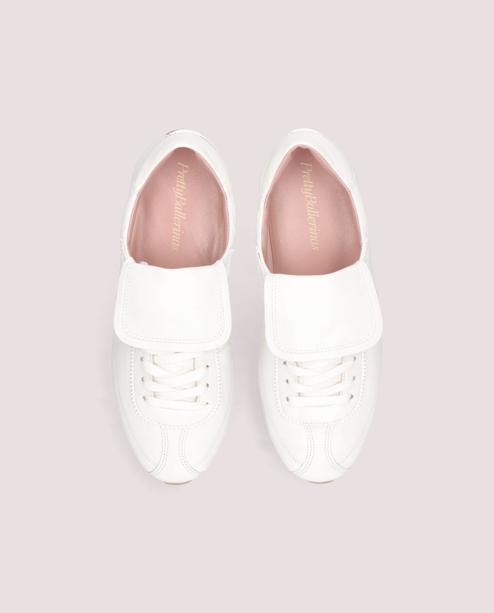 Eliana White Leather Sports Shoes