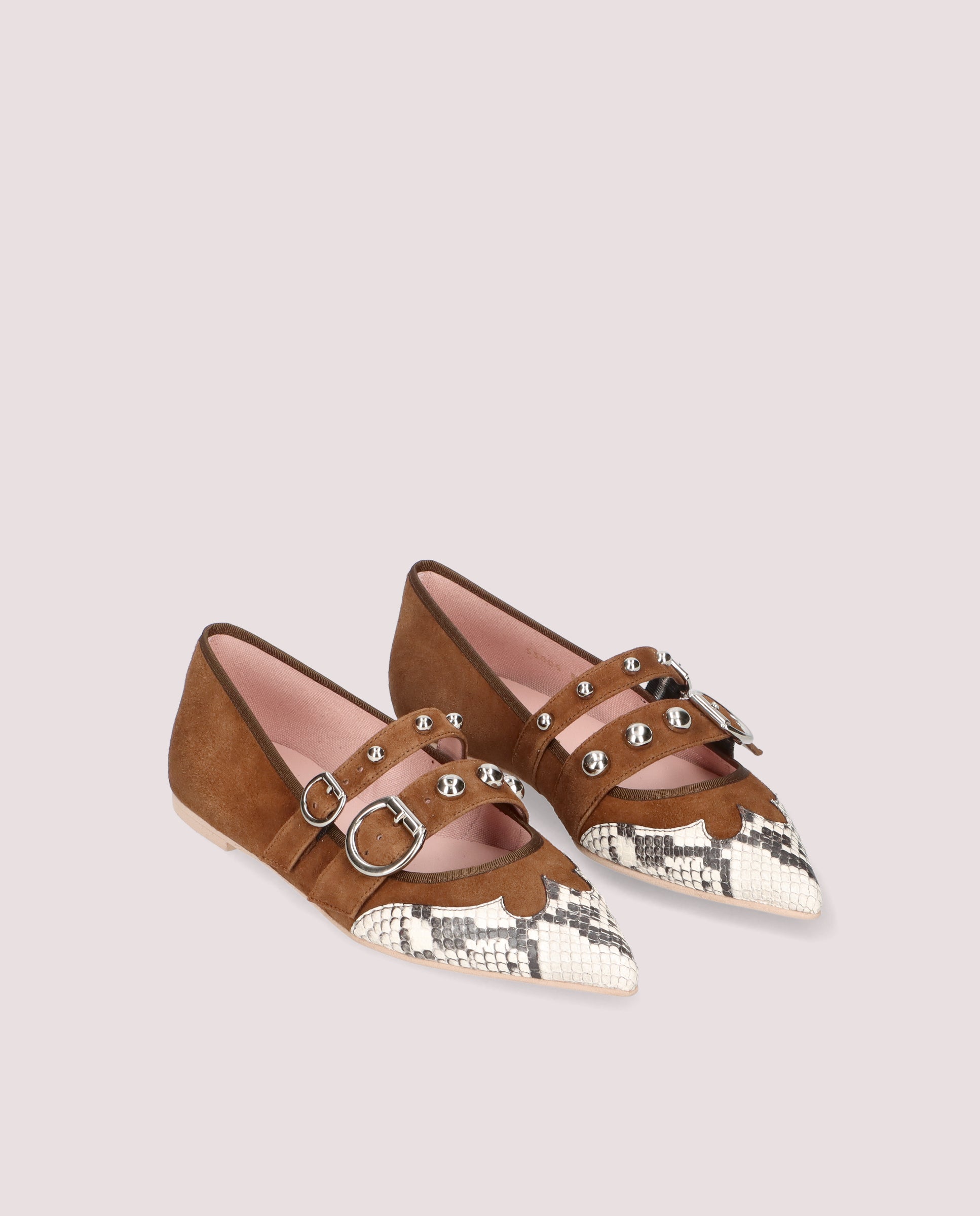 Paris Brown Suede Ballerinas