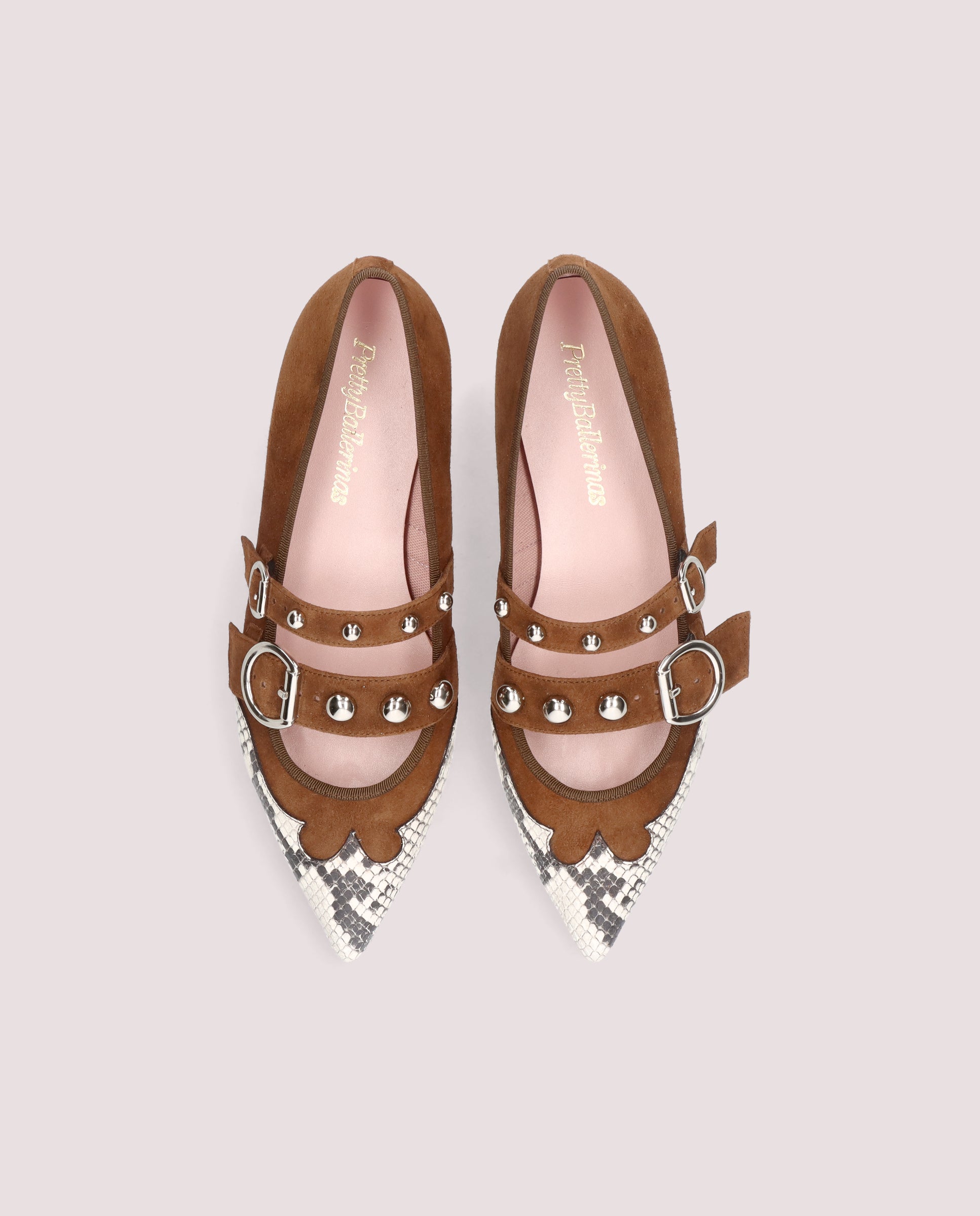 Paris Brown Suede Ballerinas