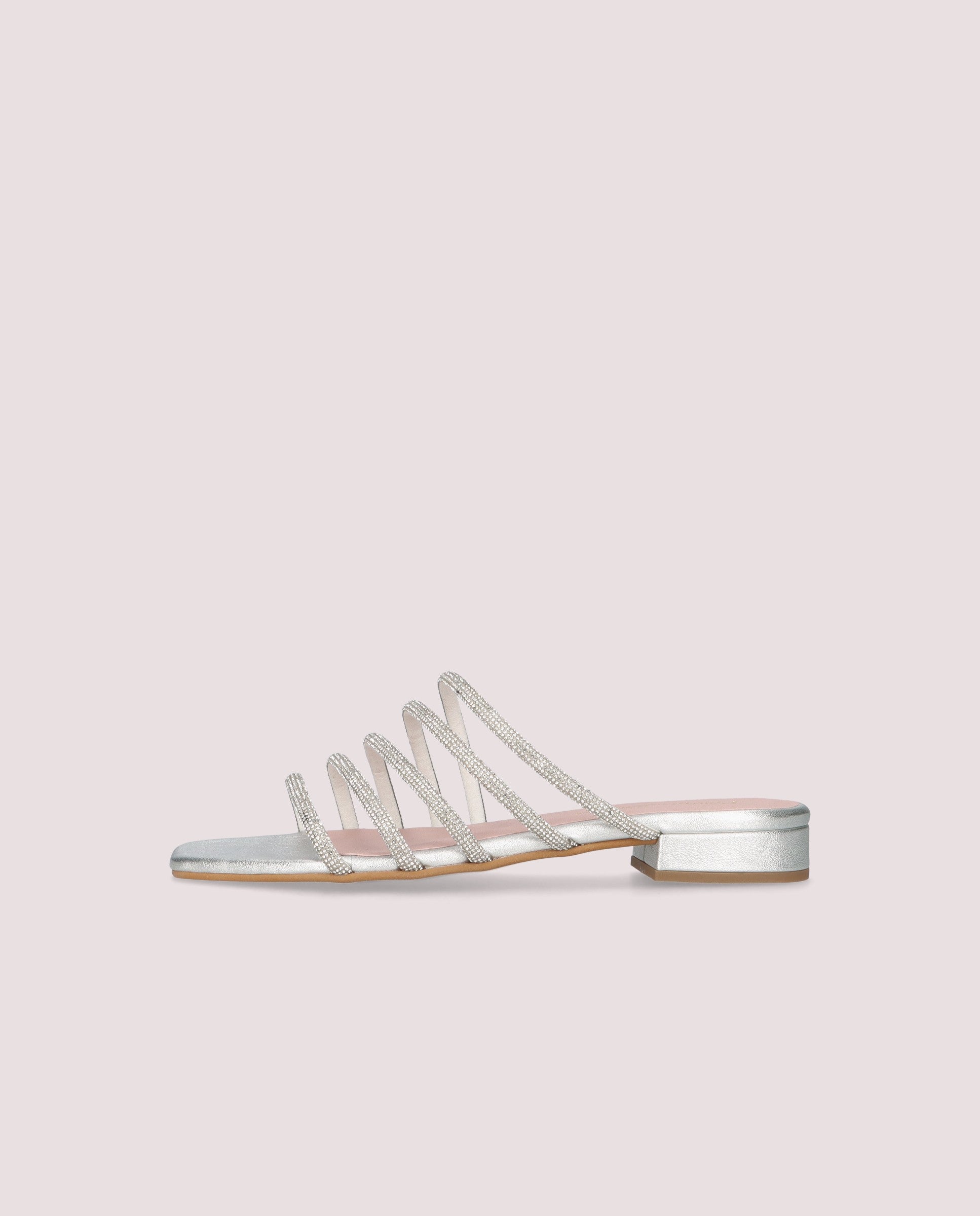 Silver EVA Sandals Metallic Leather