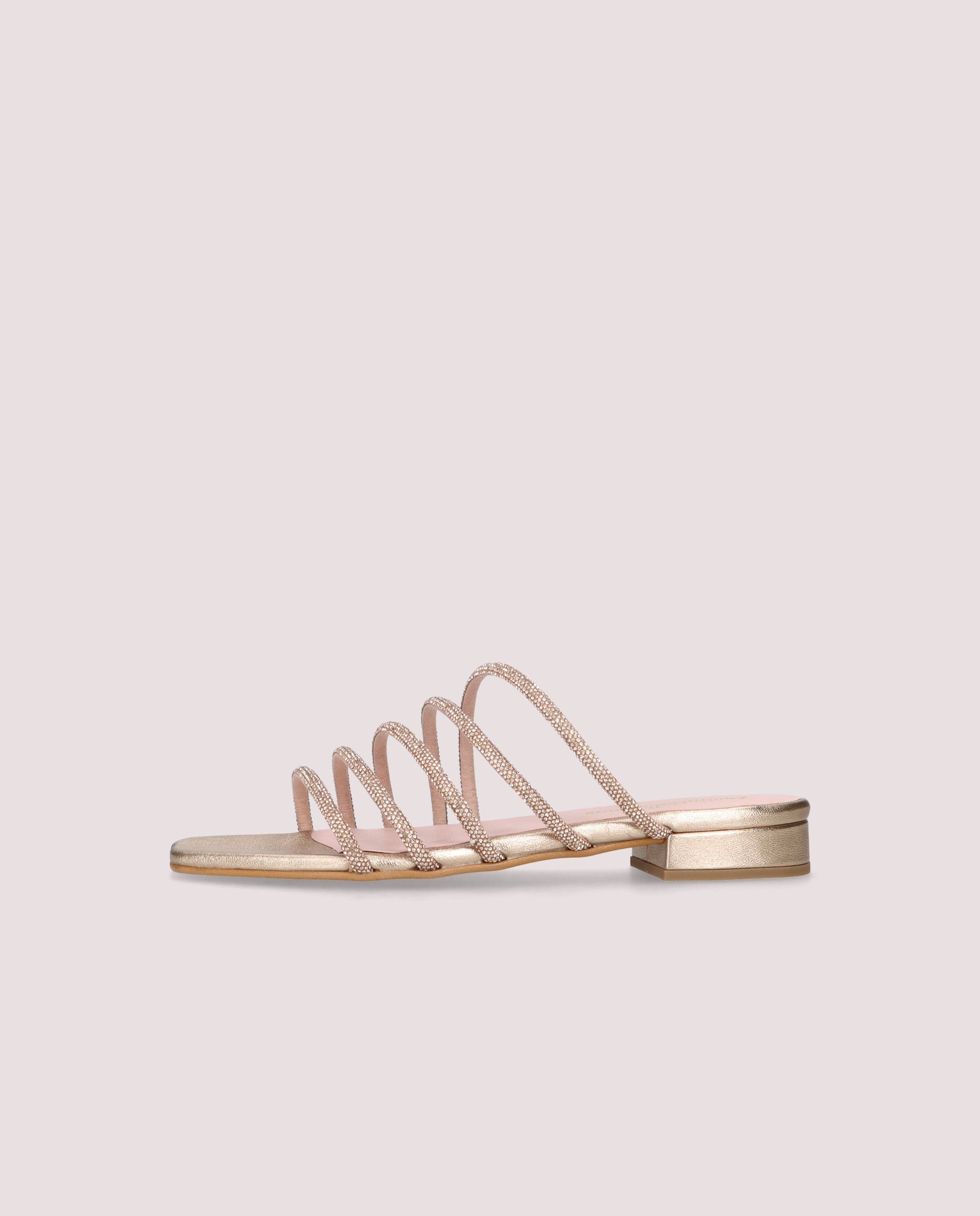 Eva Sandals Gold Metallic Leather