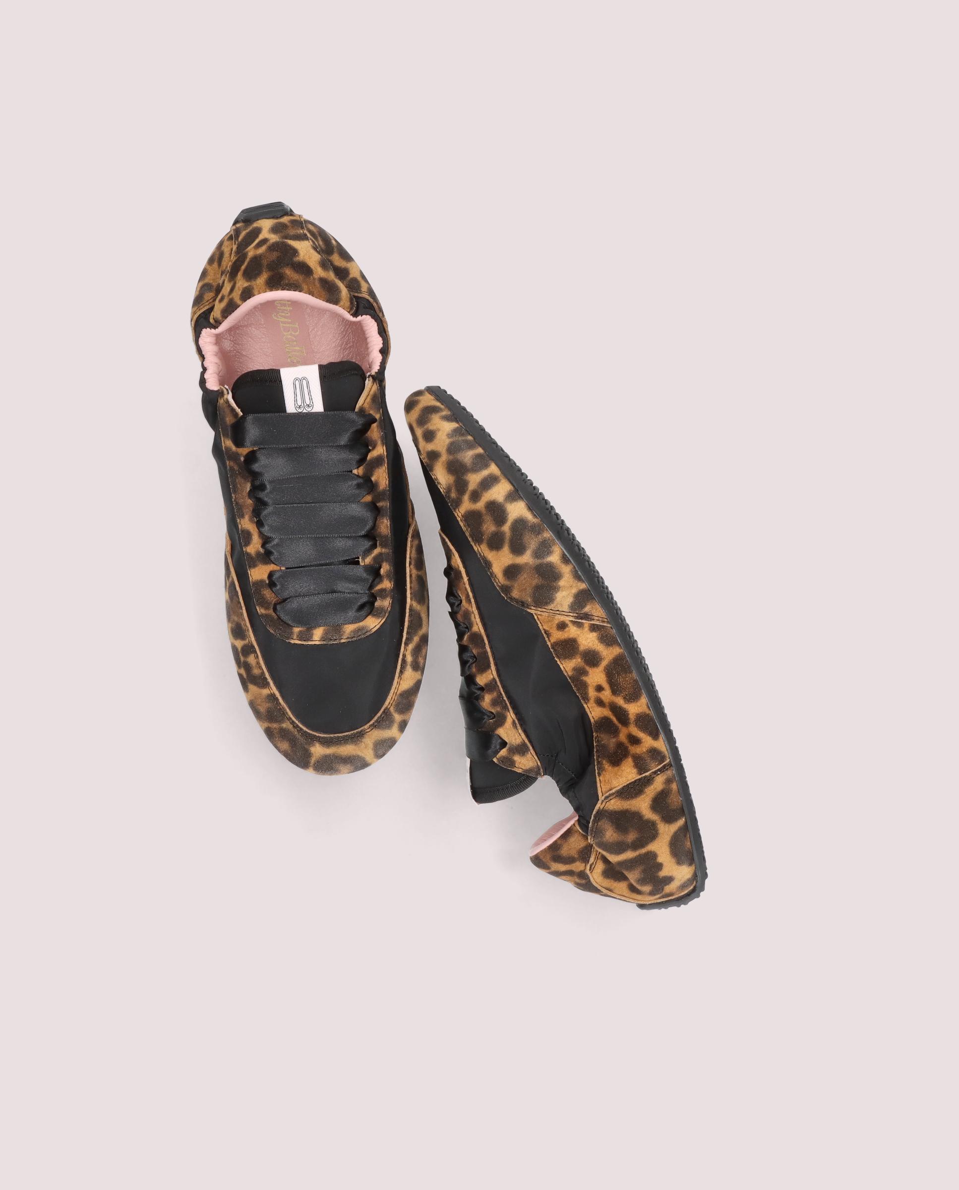 Blue Animal Print Suede Sneakers