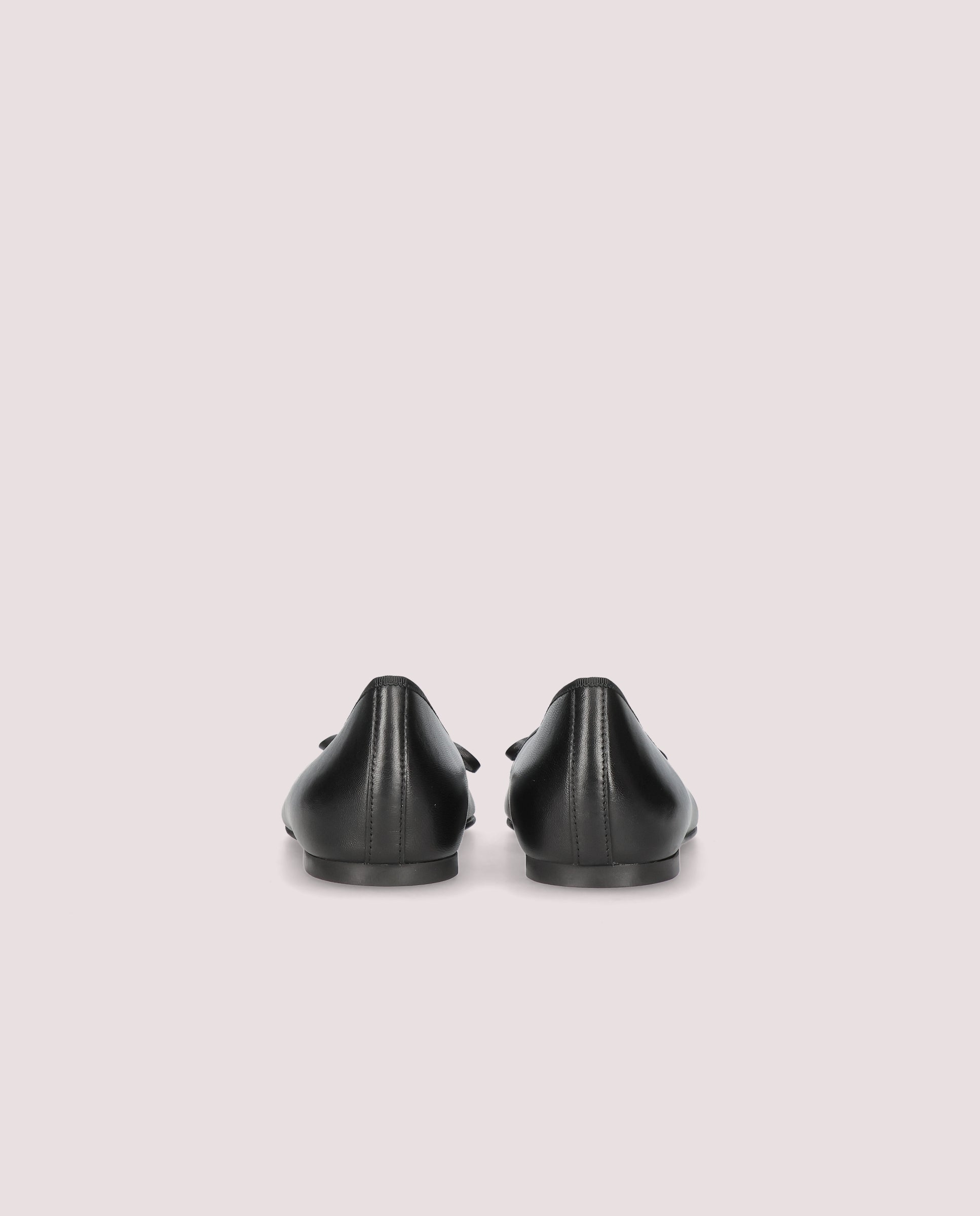 Paris Black Leather Ballerinas