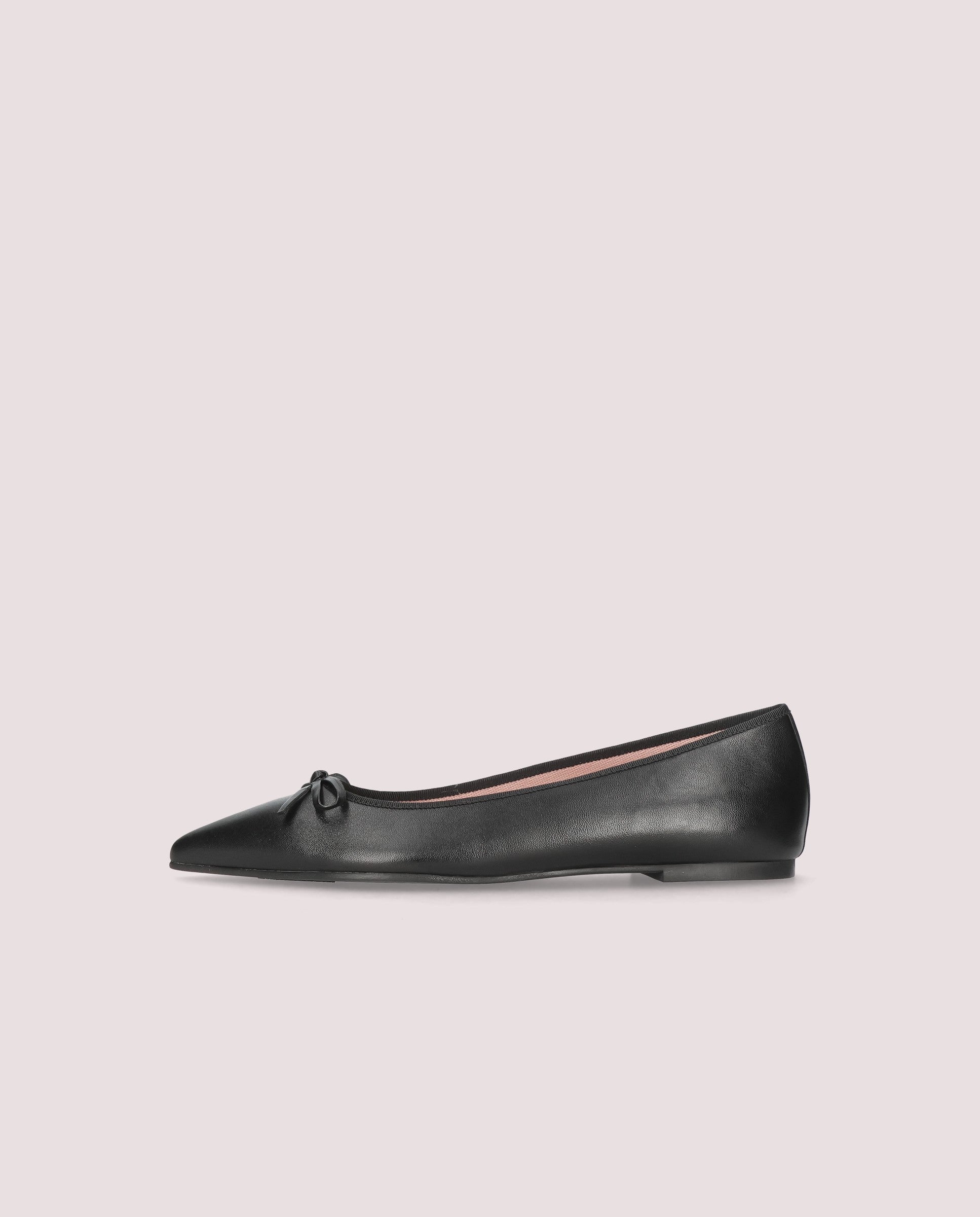 Paris Black Leather Ballerinas