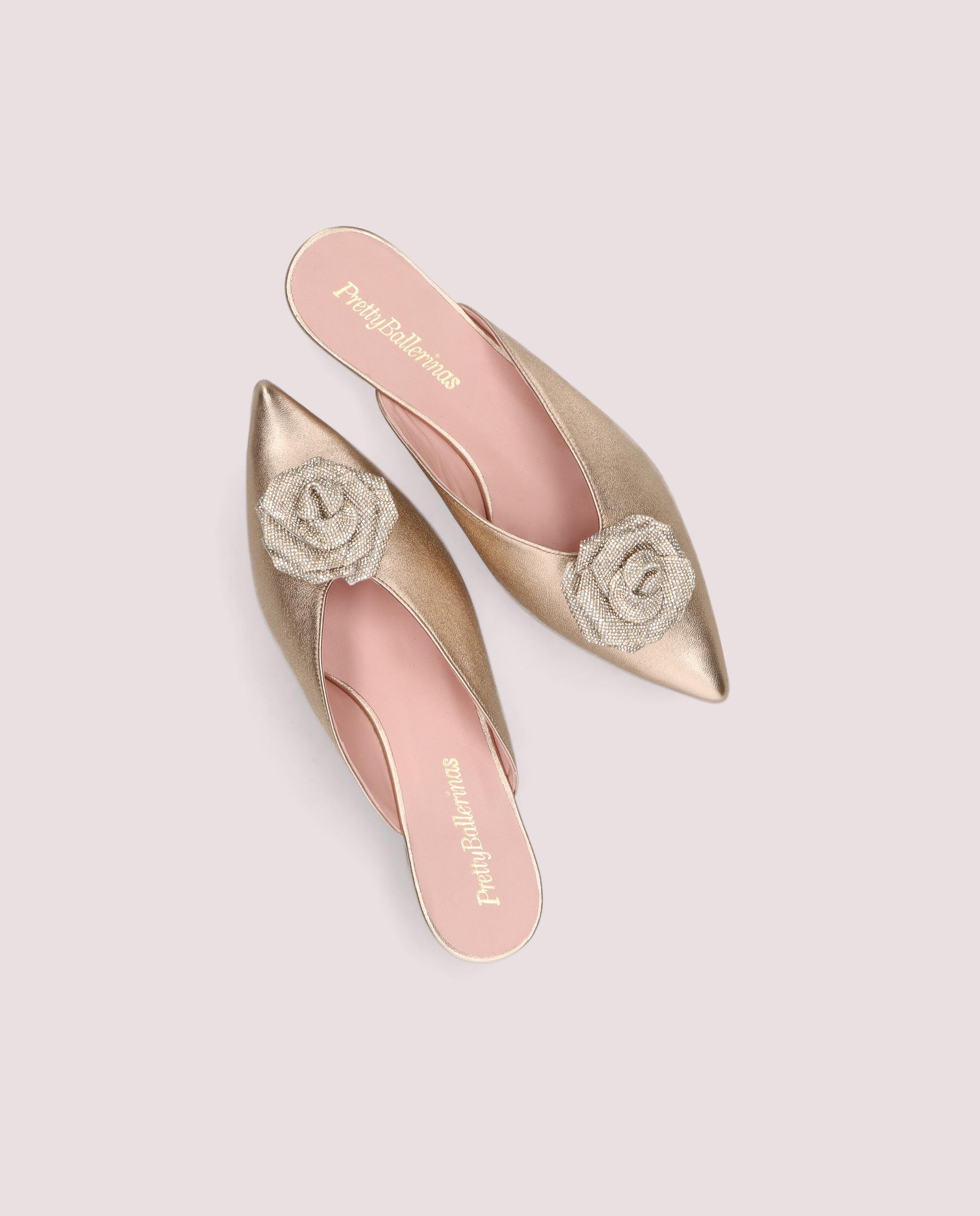 Clementine Mules Gold Metallic Leather