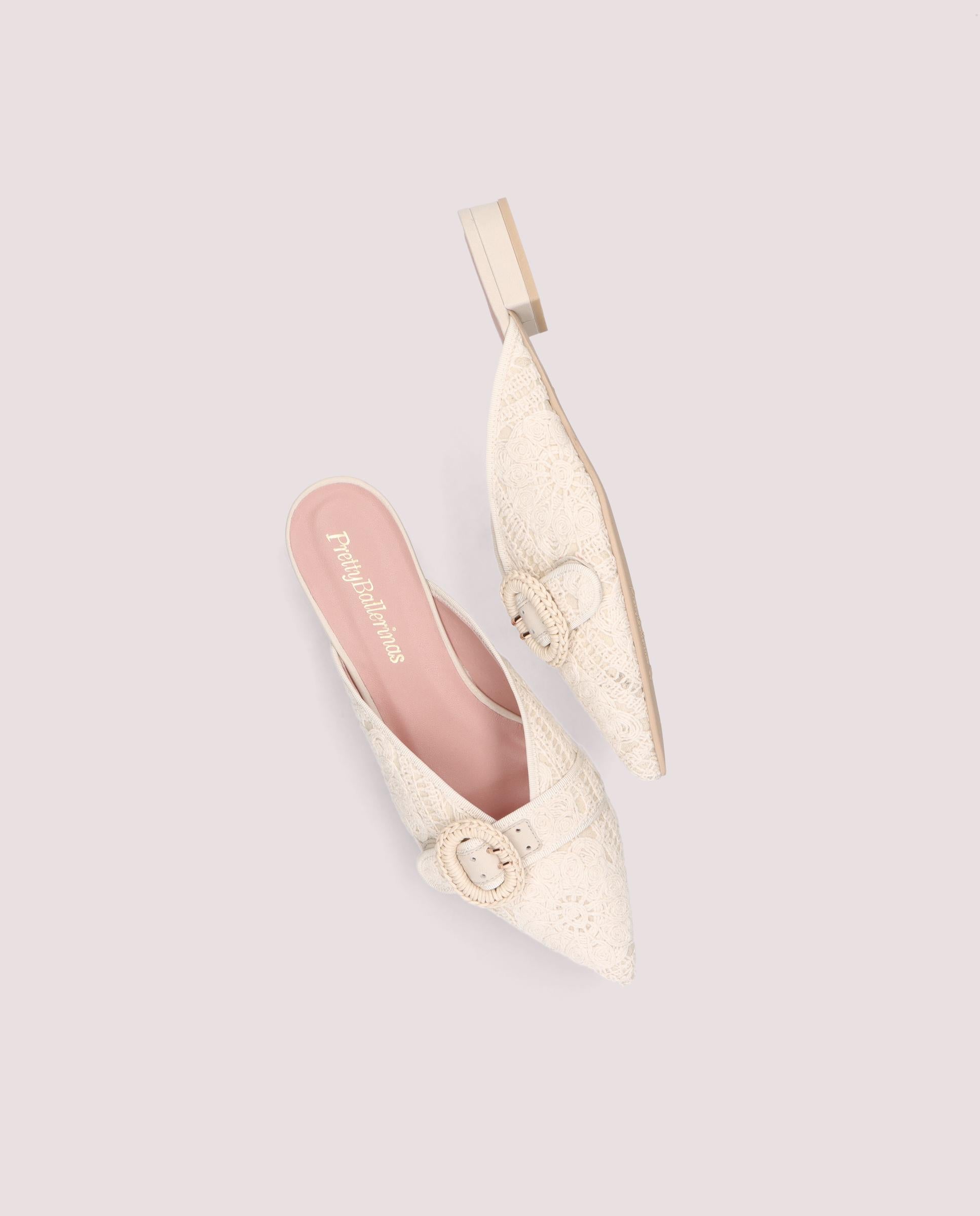 Woven Beige Clementine Mules
