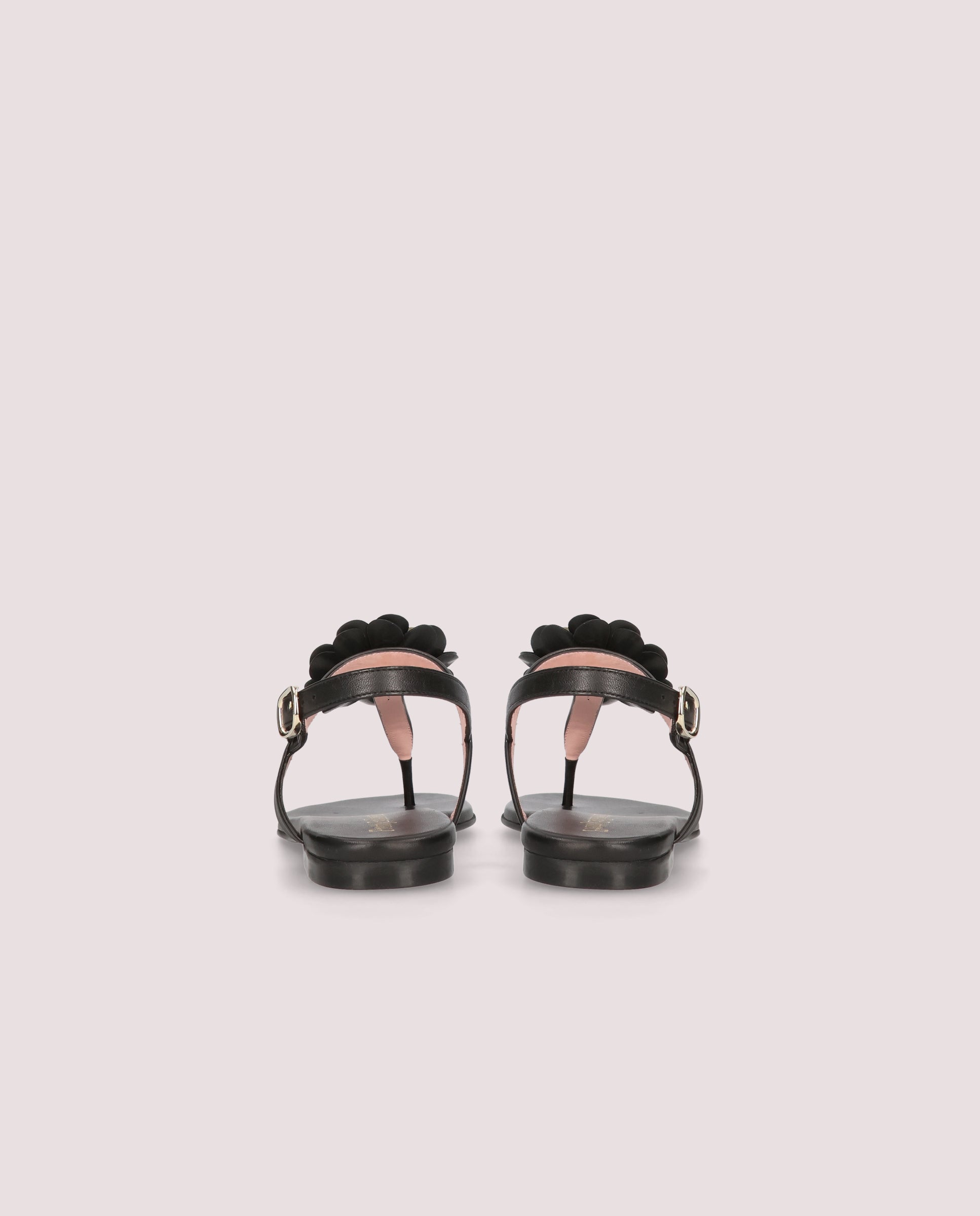 Judy Black Leather Sandals