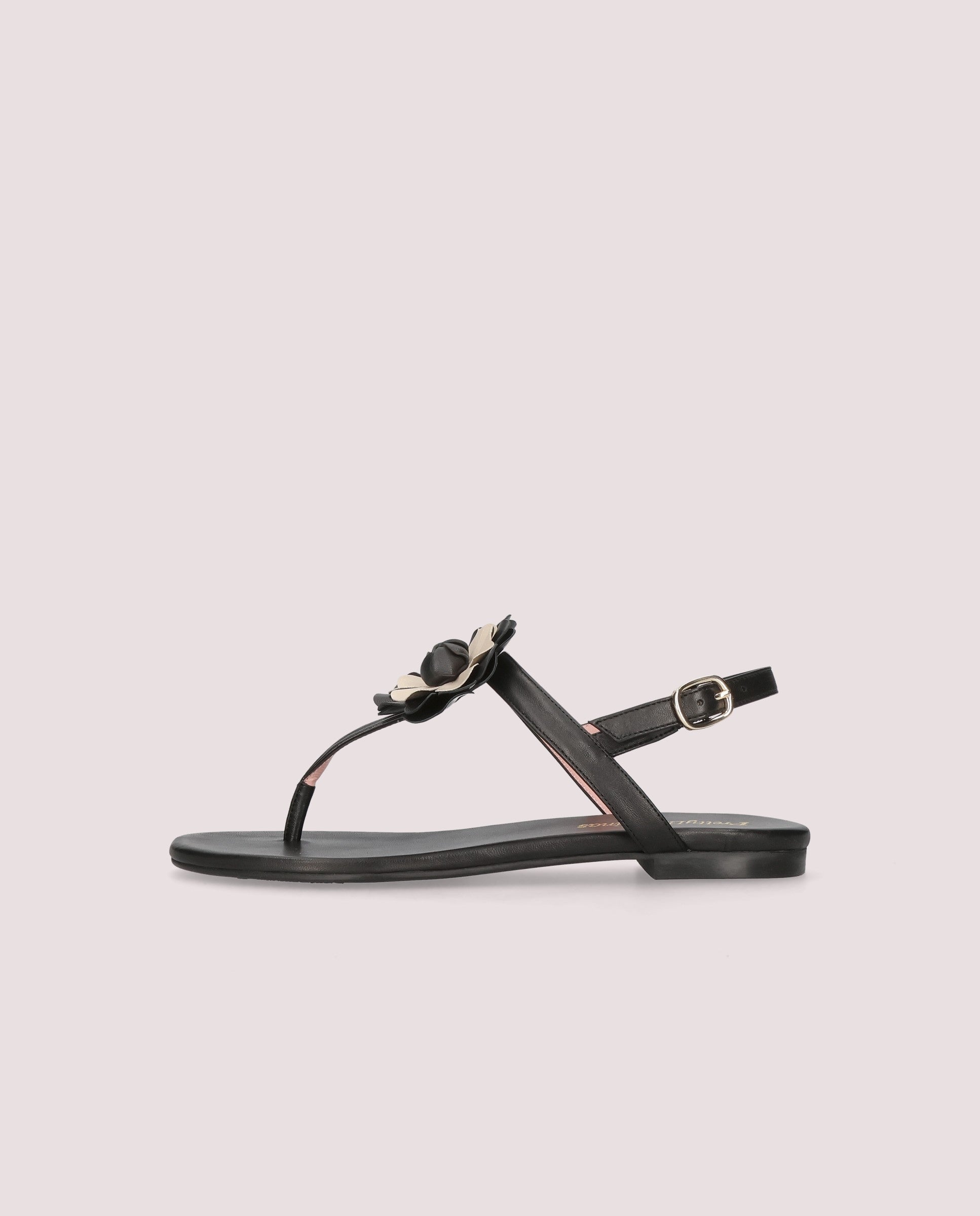Judy Black Leather Sandals