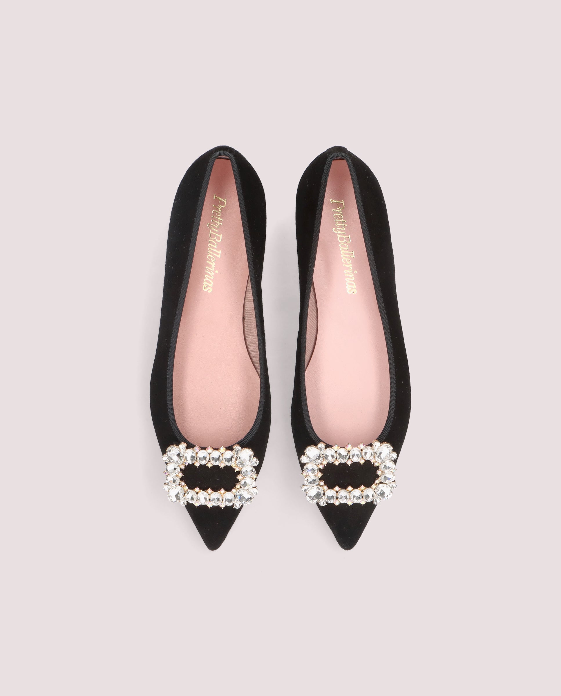 Pretty Ballerinas ブラック フラットシューズ 38 Clementine Black Suede Ballerinas