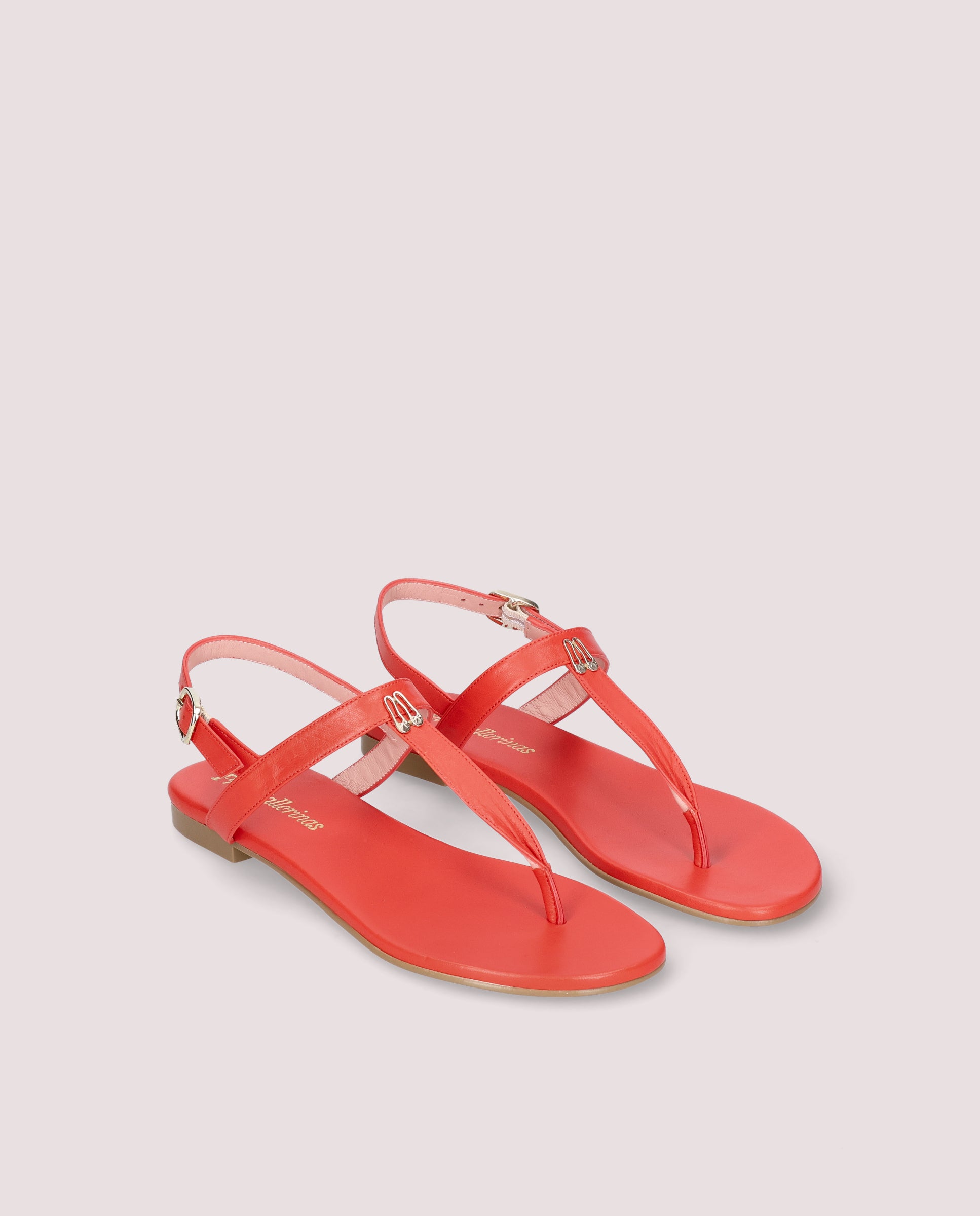 Judy Red Leather Sandals