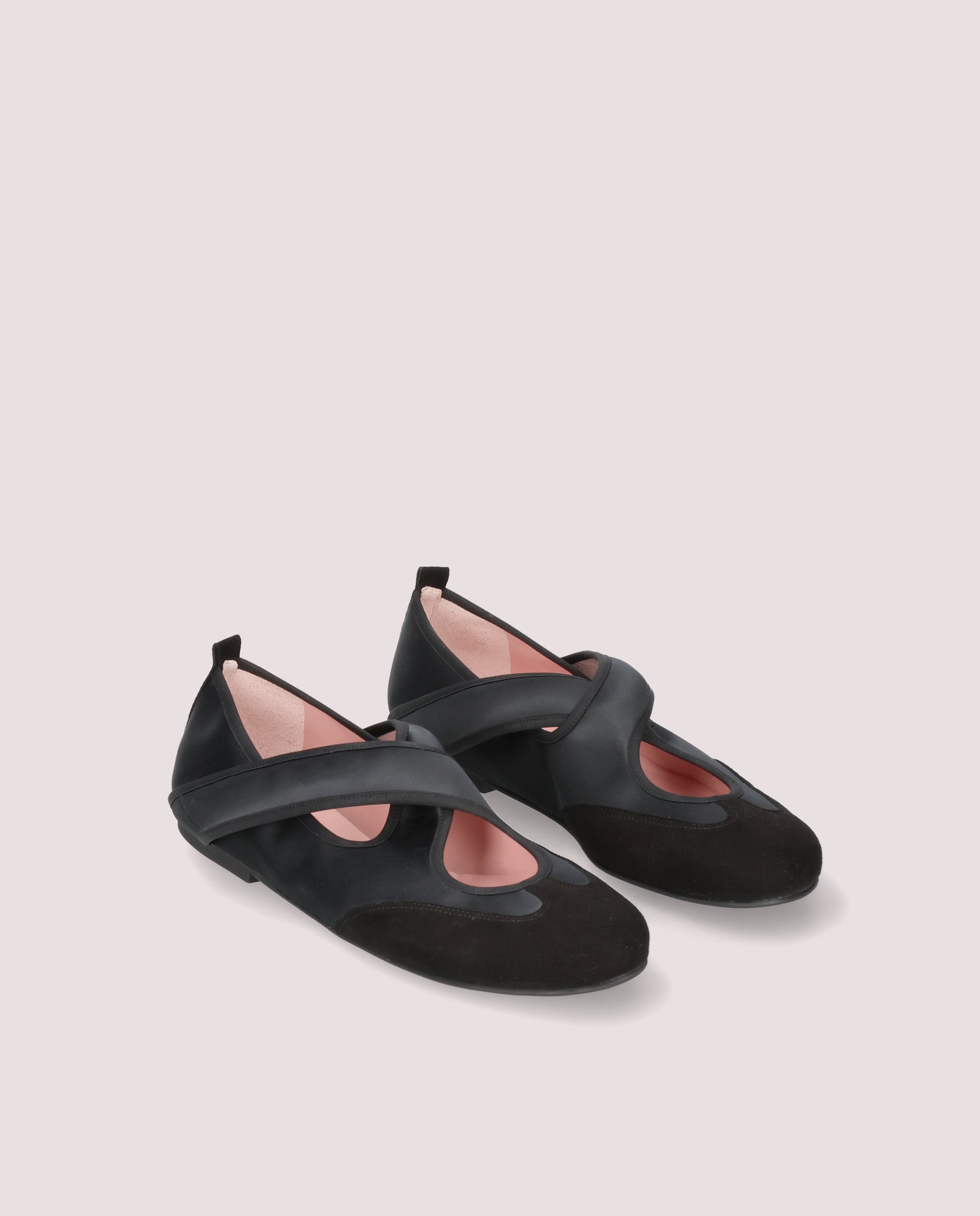 Rosario Black Woven Ballet Flats